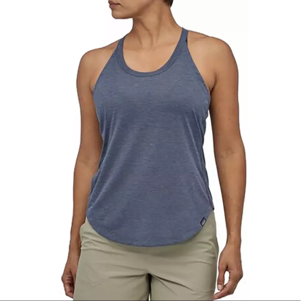 Patagonia Capilene Cool Trail Blue Athletic Workout Hiking racerback Tank Top L